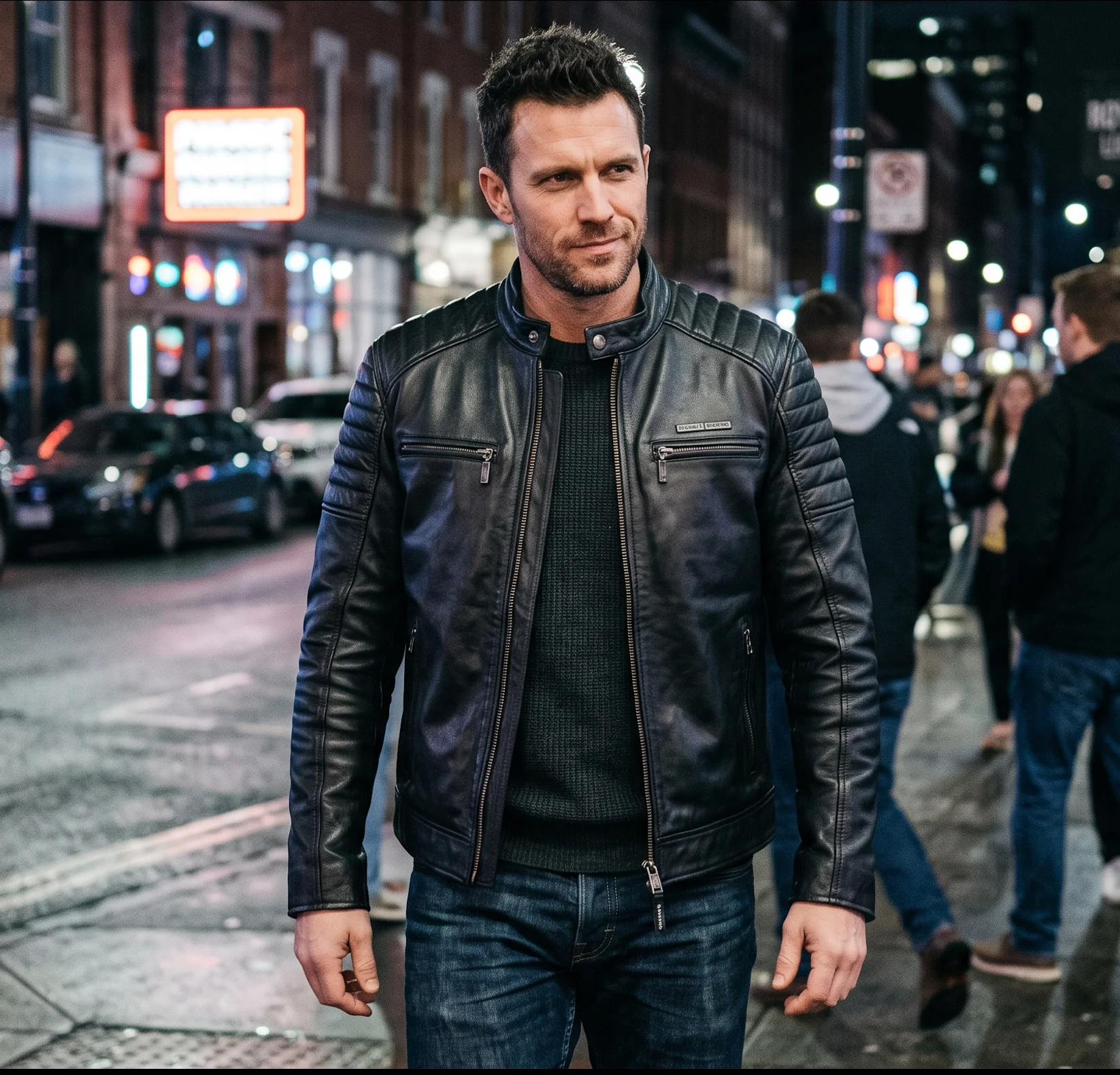 Premium Character-Inspired Leather Biker Jacket