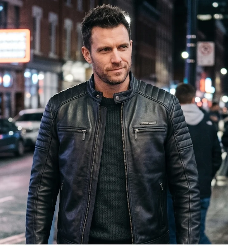 Premium Character-Inspired Leather Biker Jacket - Image 5