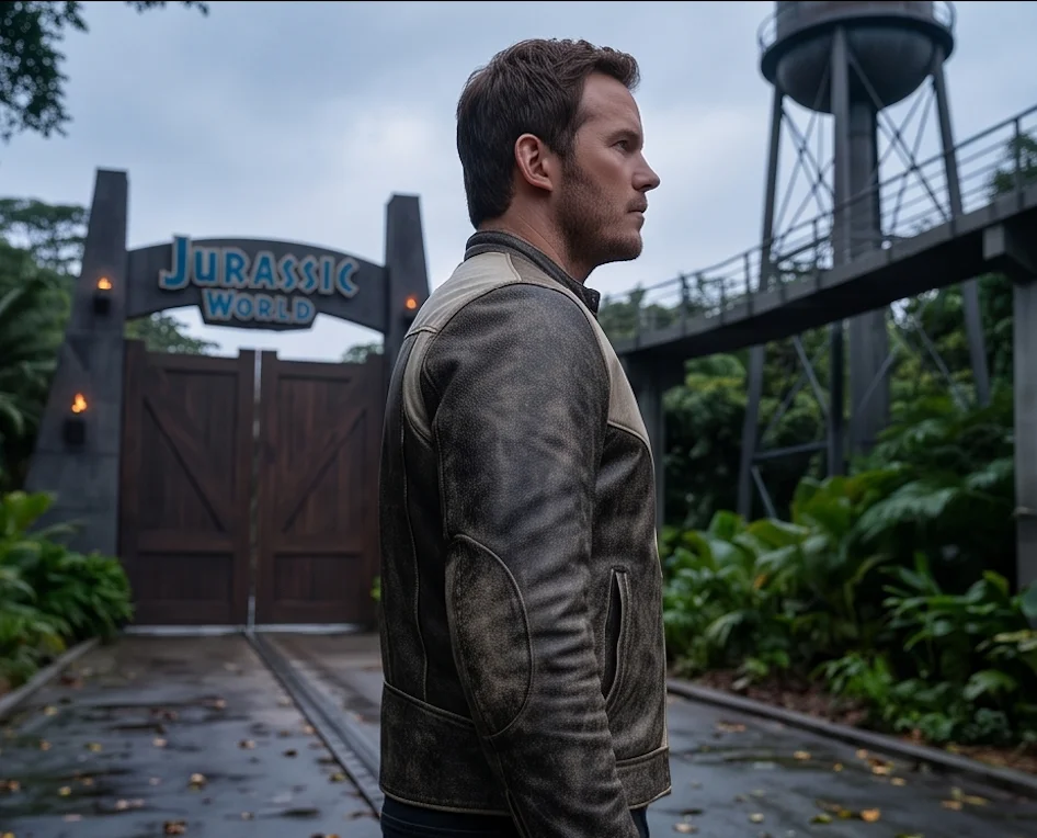 Owen Grady Jurassic World Distressed Brown Leather Jacket - Image 2