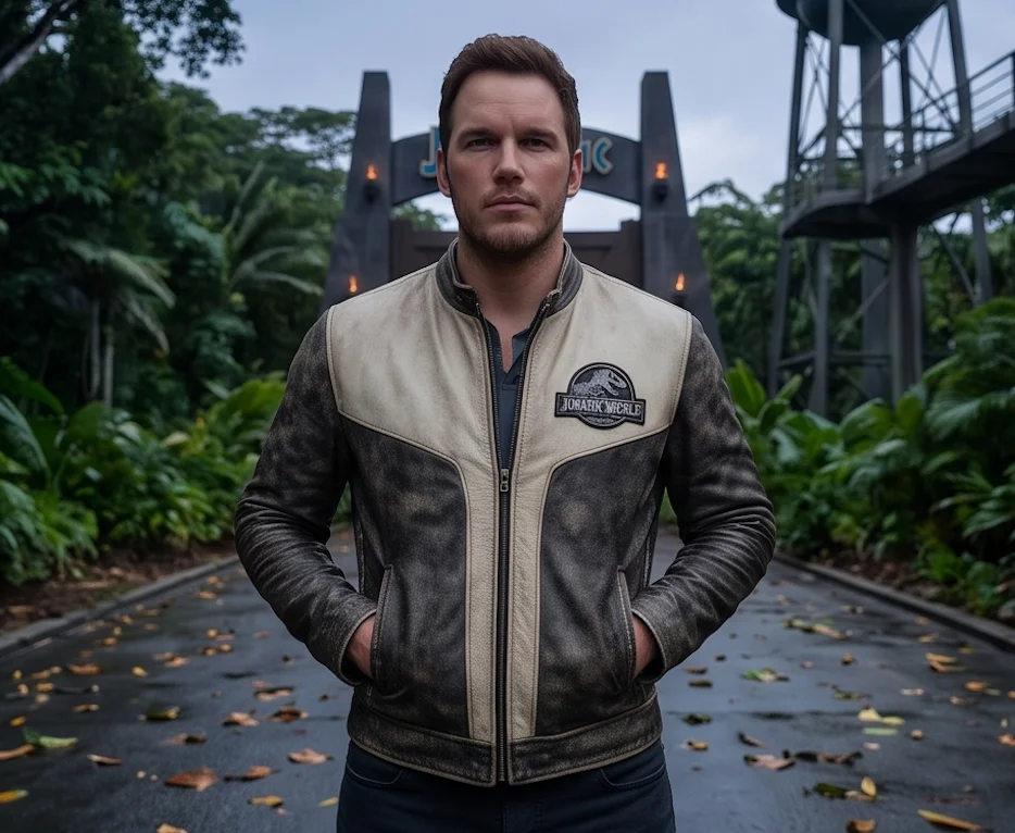 Owen Grady Jurassic World Distressed Brown Leather Jacket - Image 5