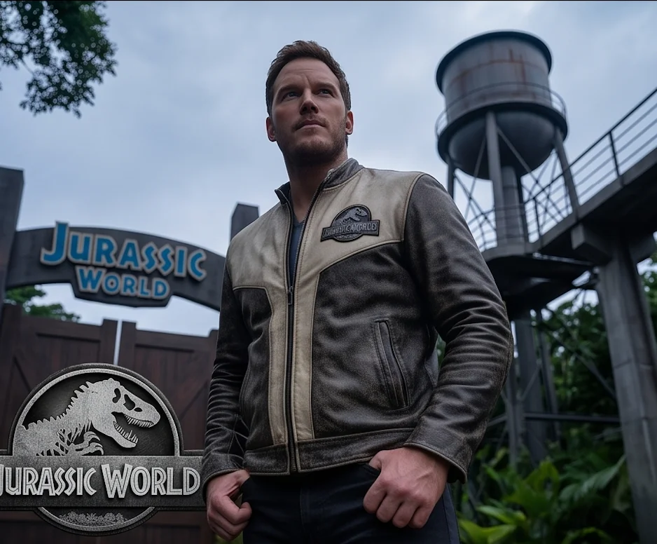 Owen Grady Jurassic World Distressed Brown Leather Jacket - Image 4