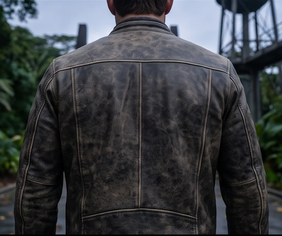 Owen Grady Jurassic World Distressed Brown Leather Jacket - Image 3