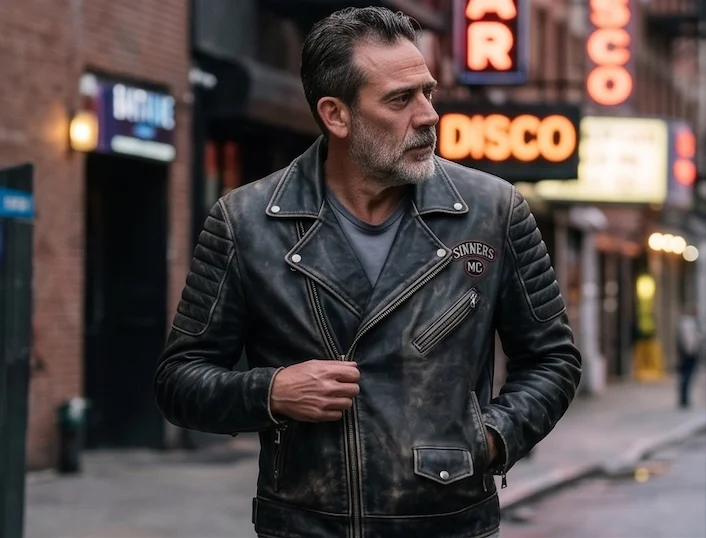 The "Sinners" Motorcycle Leather Jacket - Image 4