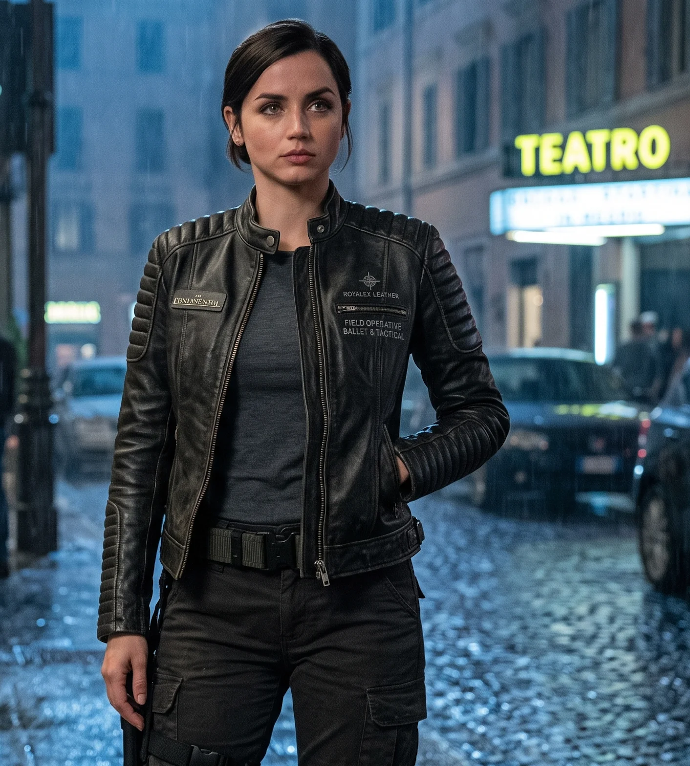 John Wick Ballerina Ana de Armas Black Leather Jacket