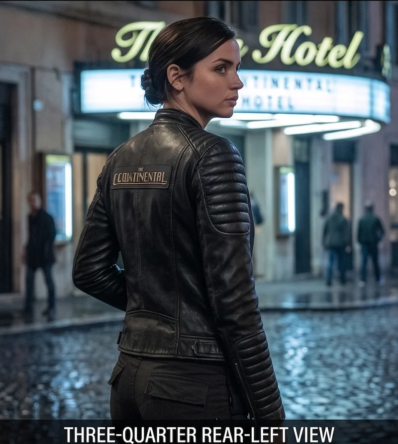 John Wick Ballerina Ana de Armas Black Leather Jacket - Image 2