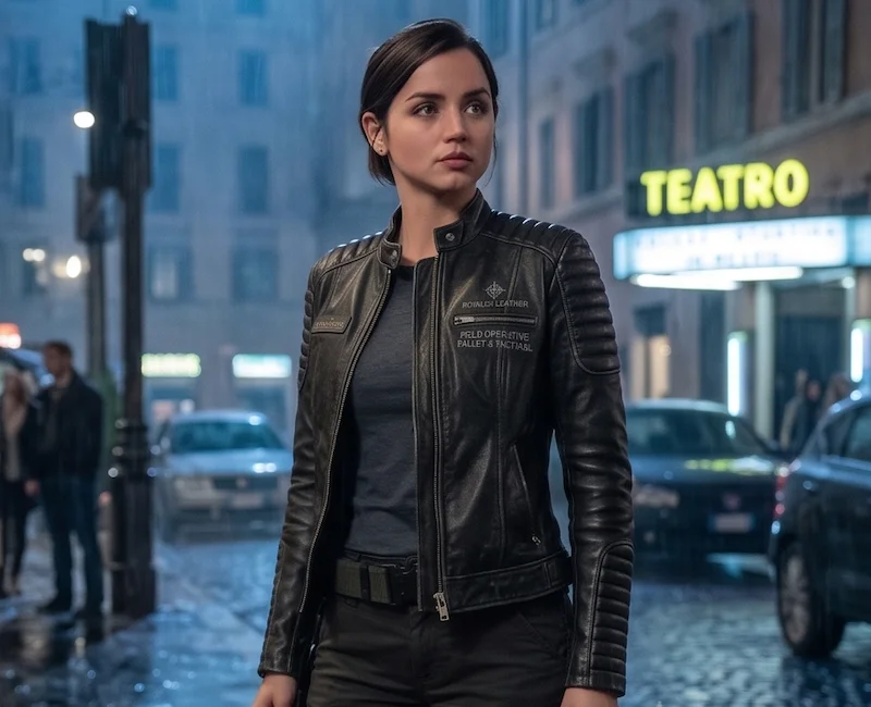 John Wick Ballerina Ana de Armas Black Leather Jacket - Image 4