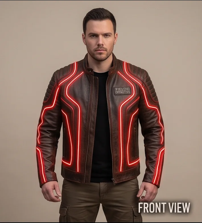 The "Tron Ares" Cyber-Tactical Leather Jacket - Image 2