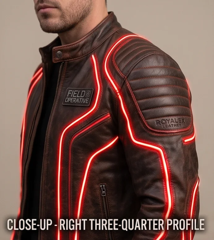 The "Tron Ares" Cyber-Tactical Leather Jacket - Image 6