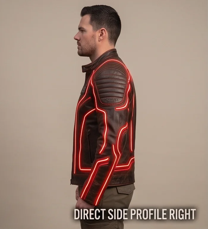 The "Tron Ares" Cyber-Tactical Leather Jacket - Image 5
