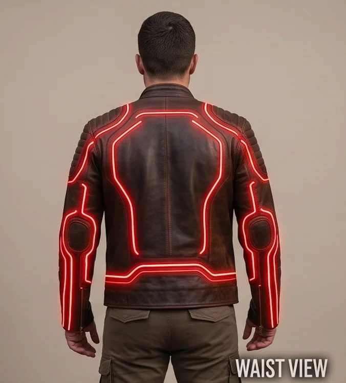 The "Tron Ares" Cyber-Tactical Leather Jacket - Image 4