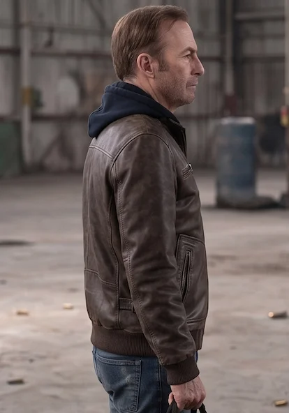 Nobody 2 Hutch Mansell Distressed Brown Leather Bomber Jacket - Image 6