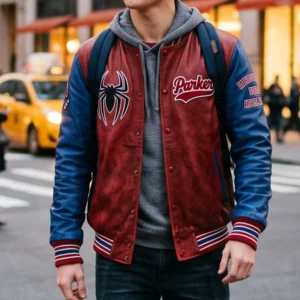 Spider-Man Peter Parker Varsity Leather Jacket – Midtown High Edition