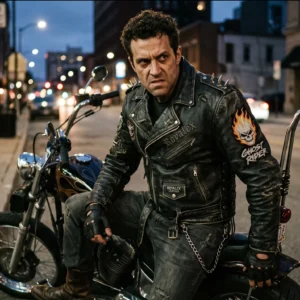 Ghost Rider Movie Inspired Spiked Leather Biker Jacket