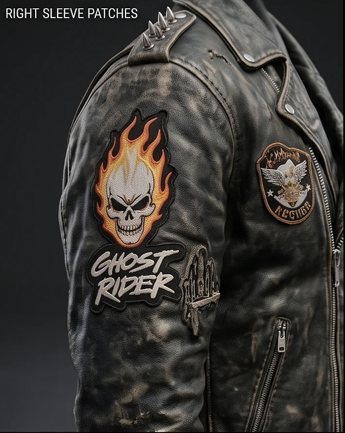 Ghost Rider Movie Inspired Spiked Leather Biker Jacket - Image 5