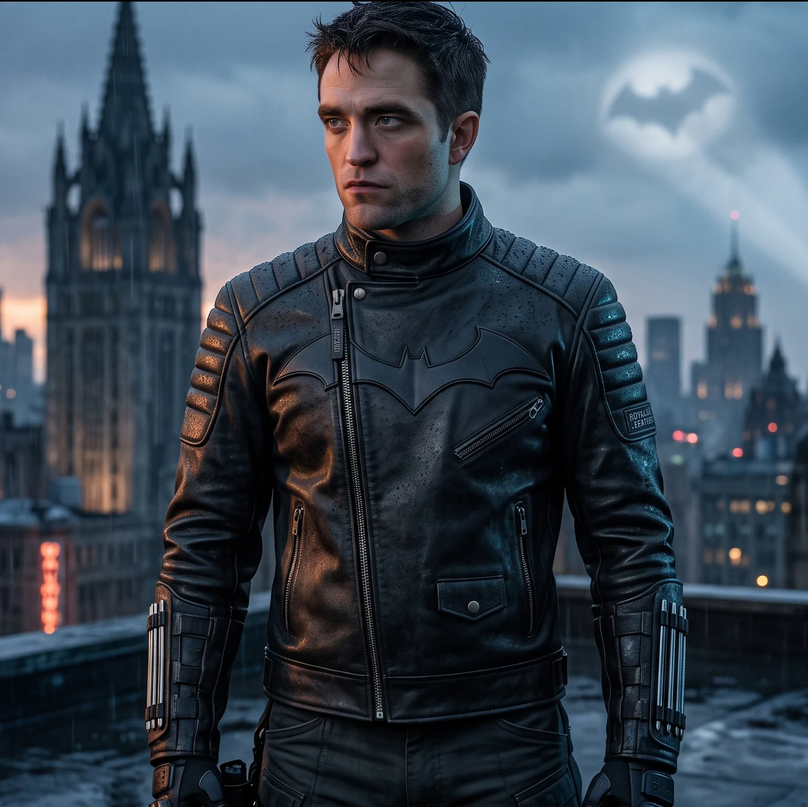 The Batman Inspired Tactical Black Leather Jacket