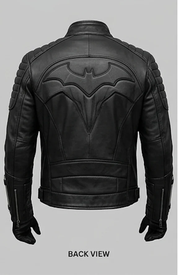 The Batman Inspired Tactical Black Leather Jacket - Image 4