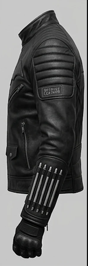 The Batman Inspired Tactical Black Leather Jacket - Image 3