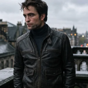 Bruce Wayne Inspired Distressed Dark Brown Leather Jacket