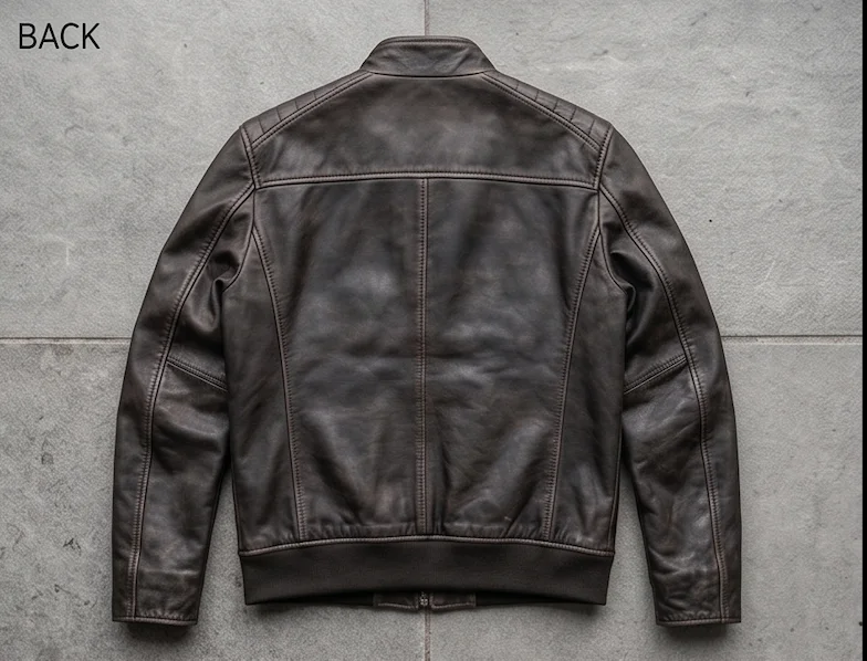 Bruce Wayne Inspired Distressed Dark Brown Leather Jacket - Image 6