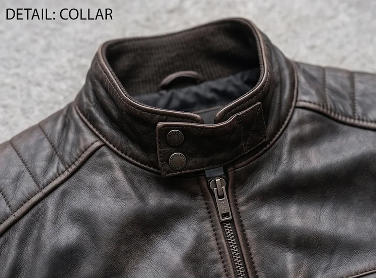 Bruce Wayne Inspired Distressed Dark Brown Leather Jacket - Image 3
