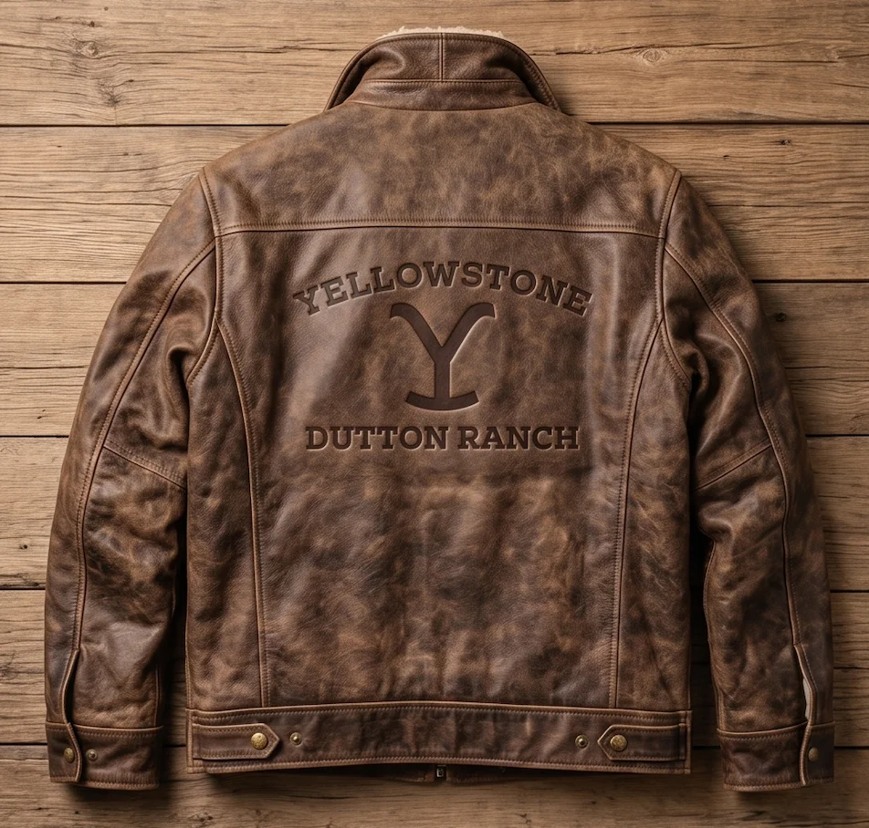 John Dutton Yellowstone Leather Jacket – Distressed Brown Ranch Edition - Image 3
