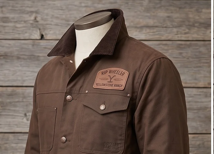Rip Wheeler Yellowstone Waxed Canvas Jacket – Dutton Ranch Black Edition - Image 5