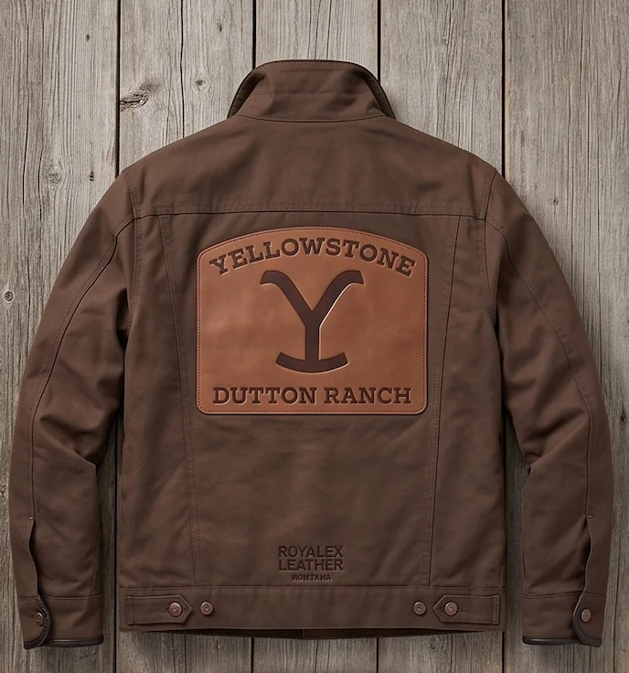 Rip Wheeler Yellowstone Waxed Canvas Jacket – Dutton Ranch Black Edition - Image 6