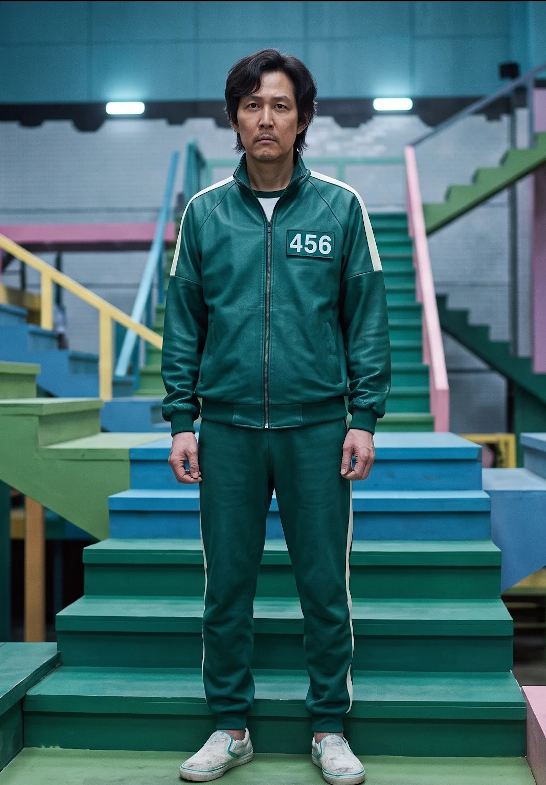 Squid Game Seong Gi-Hun 456 Green Leather Jacket