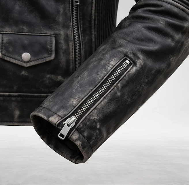 Call of Duty Ghost Distressed Leather Jacket – Men’s Biker Style Skull Outerwear - Image 2