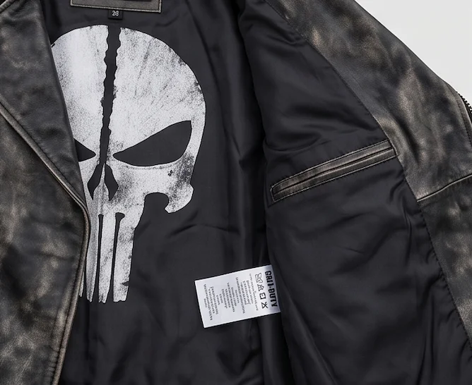 Call of Duty Ghost Distressed Leather Jacket – Men’s Biker Style Skull Outerwear - Image 6