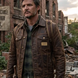 Joel Miller Leather Jacket - Distressed Brown Waxed Leather Trucker Jacket