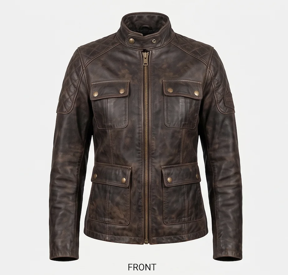 Ellie Williams Distressed Brown Leather Jacket – The Last of Us Inspired Field Jacket - Image 4