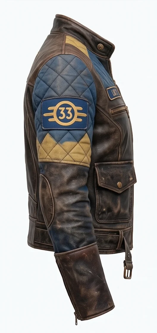 Fallout Series Lucy MacLean Vault 33 Leather Jacket – Post-Apocalyptic Biker Jacket - Image 6