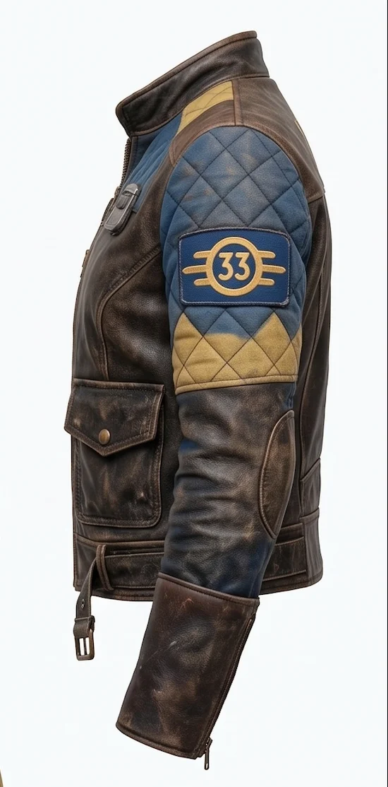 Fallout Series Lucy MacLean Vault 33 Leather Jacket – Post-Apocalyptic Biker Jacket - Image 5