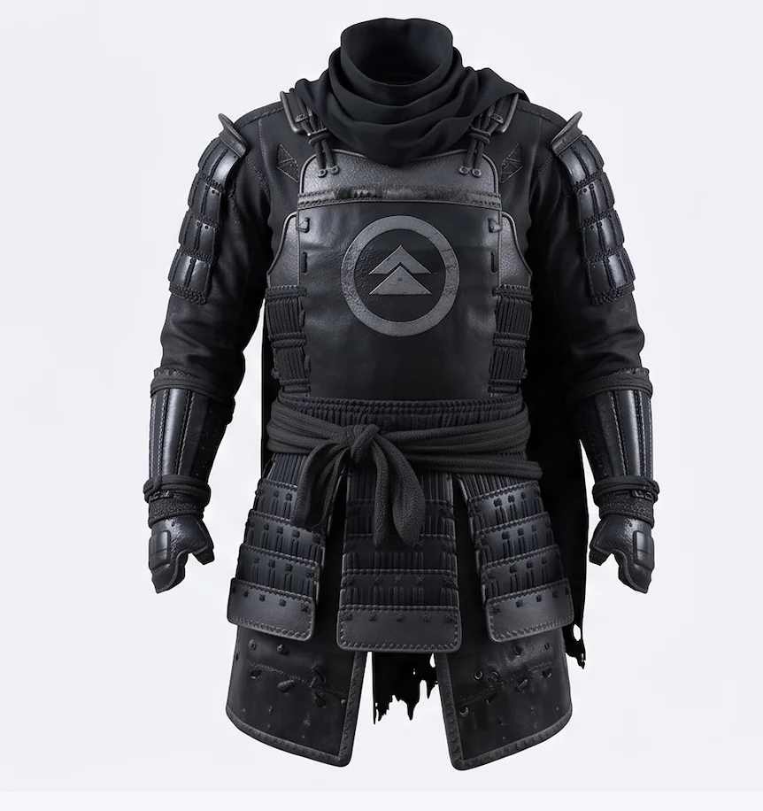 Men’s Ghost of Tsushima Jin Sakai Tactical Black Leather Jacket Costume - Image 2