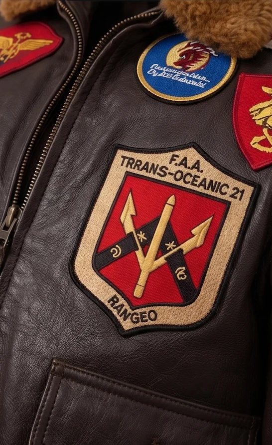 Men’s Top Gun Maverick Dark Brown Leather Bomber Jacket with Patches - Image 4