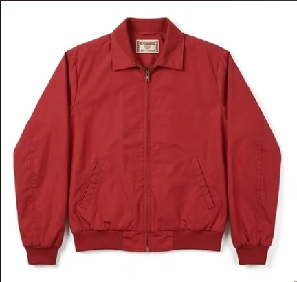 Men's Classic Red Harrington Jacket – Vintage James Dean 1955 Style Lightweight Bomber - Image 2