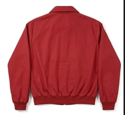 Men's Classic Red Harrington Jacket – Vintage James Dean 1955 Style Lightweight Bomber - Image 3