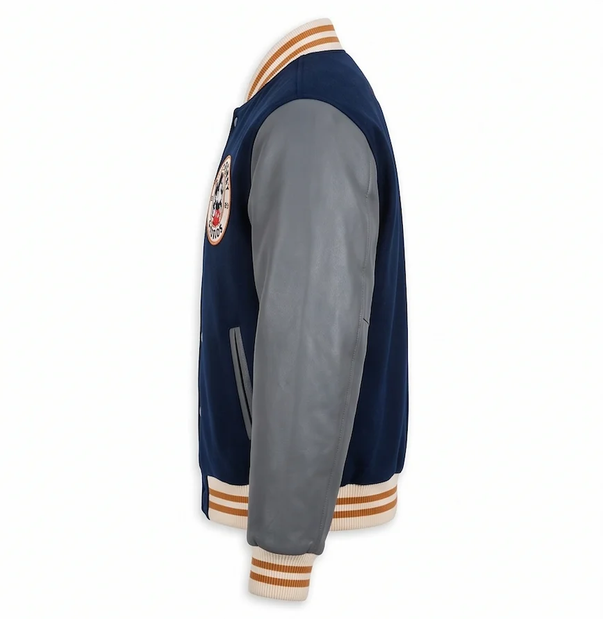 Disney Studios Vintage Leather Varsity Jacket – Classic Mickey Mouse Wool & Genuine Leather Letterman - Image 4