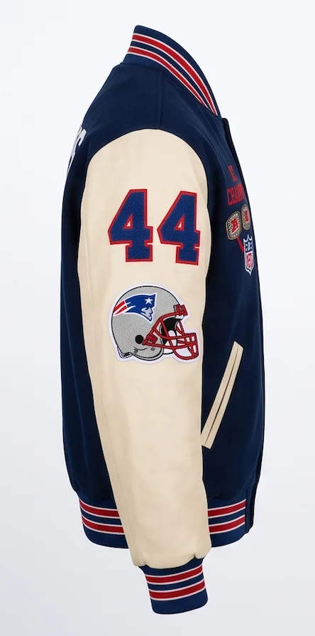New England Patriots Leather Varsity Jacket - Image 7