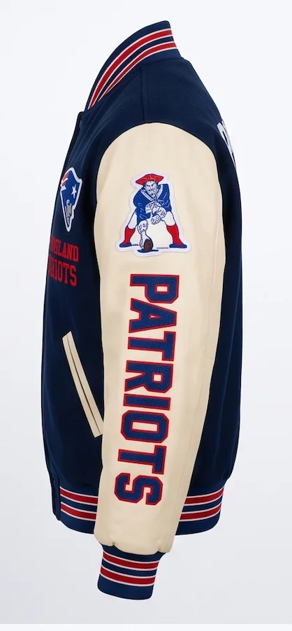 New England Patriots Leather Varsity Jacket - Image 6