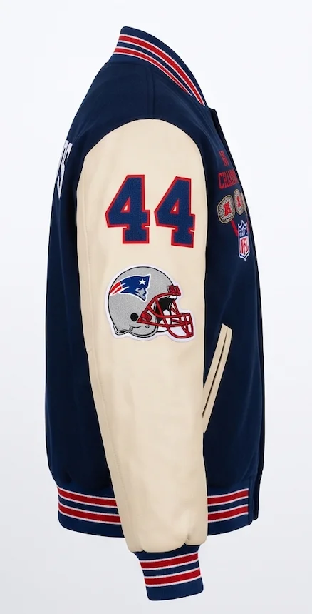 New England Patriots Leather Varsity Jacket - Image 5
