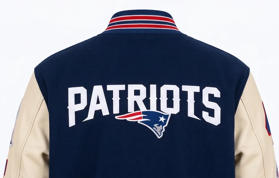 New England Patriots Leather Varsity Jacket - Image 3
