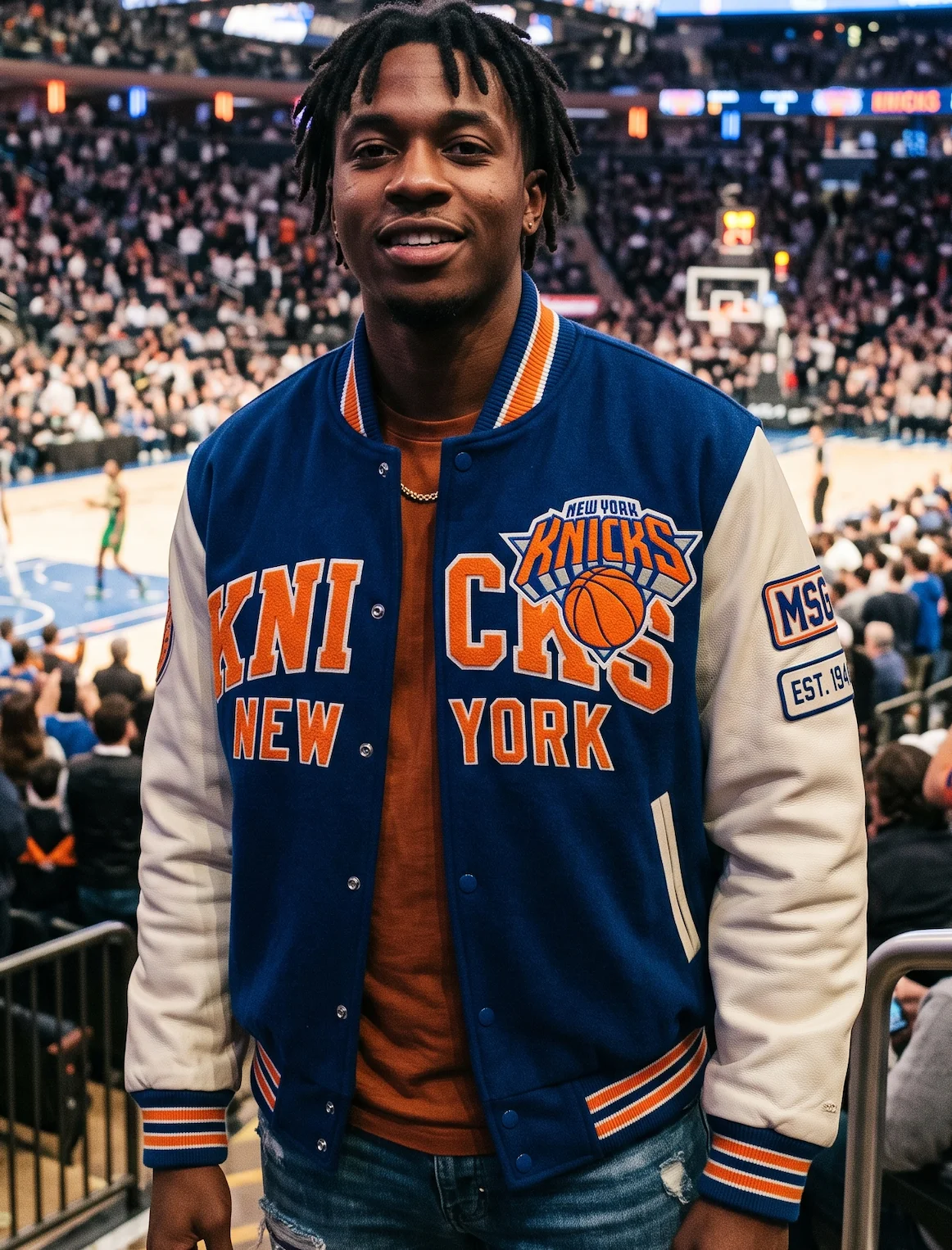 New York Knicks Vintage Wool & Genuine Leather Varsity Jacket