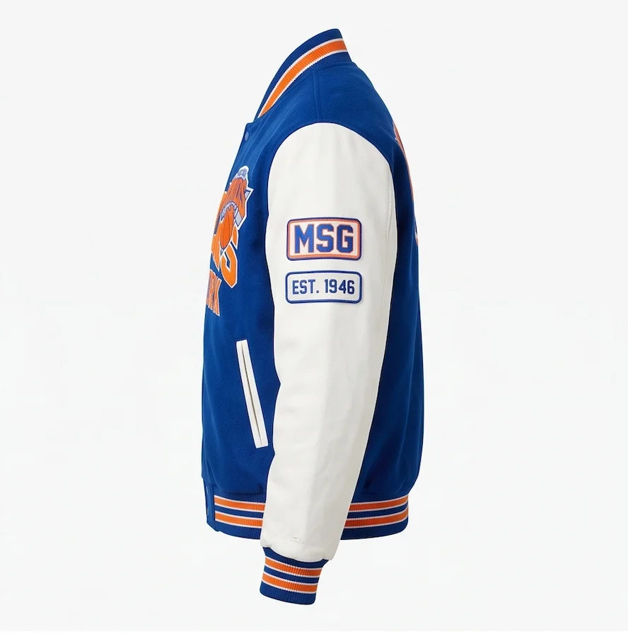 New York Knicks Vintage Wool & Genuine Leather Varsity Jacket - Image 5