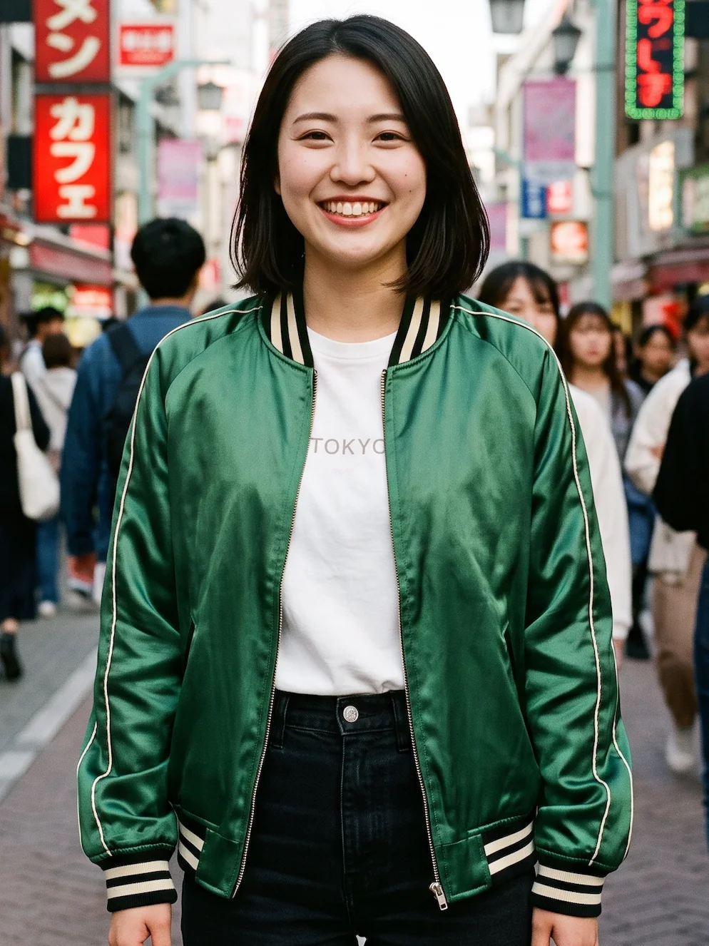 Emerald Green Satin Bomber Jacket
