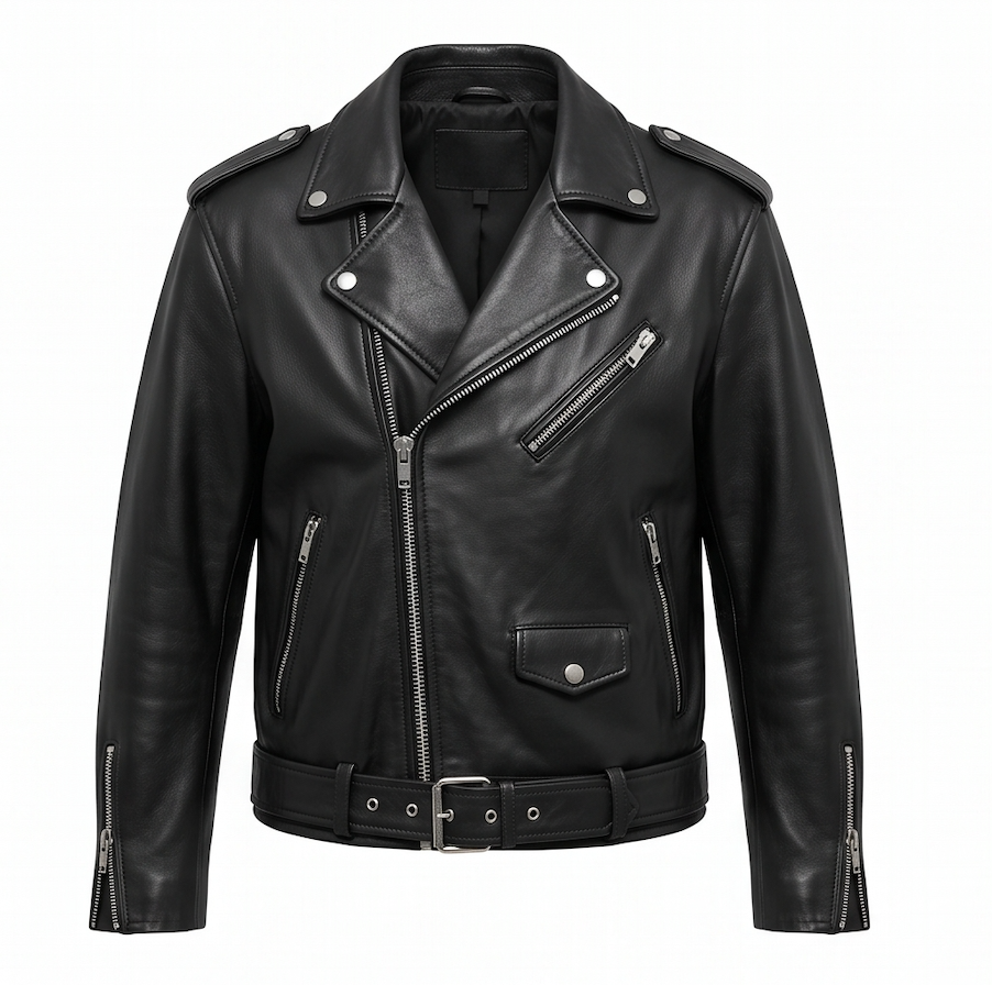 Oversized Biker Jacket in Black – Women’s Loose Fit Genuine Leather Motorcycle Jacket - Image 2