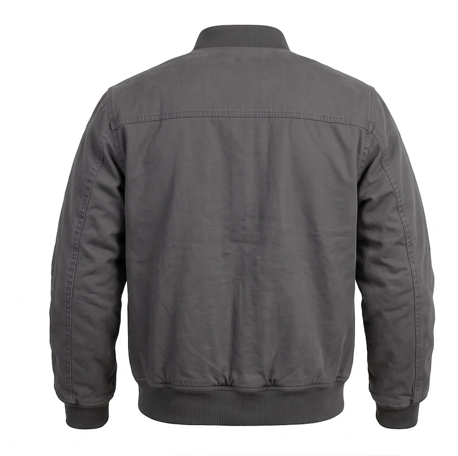 Men's Charcoal Grey Tactical Utility Bomber Jacket - Image 3