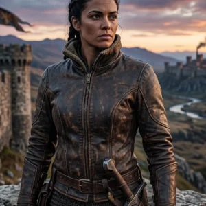 Women’s Distressed Antique Brown Warrior Leather Jacket