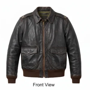 Men's Distressed Black A-2 Leather Flight Jacket – Vintage Aviator Bomber
